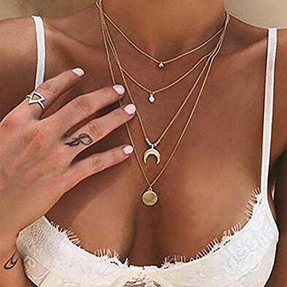 Jewelry - New Bohemian Sun and Moon Layered Choker …